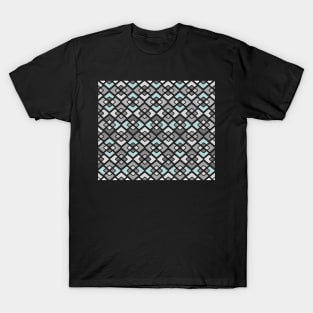 Abstract geometric pattern - gray and blue. T-Shirt